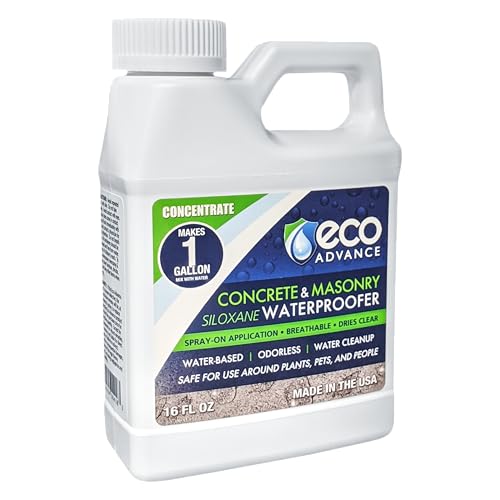 Concrete/Masonry Siloxane Odorless Spray-On Application Waterproofer, Safe for Use Around Plants, Pets, and People, 1 Gallon