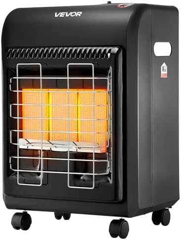 VEVOR Propane Heater, 6000 to 18000 BTU Propane Cabinet Heater with 3 Modes Temp Settings & Tip-over Protection, Garage Radiator Heat up to 450 Sq.Ft