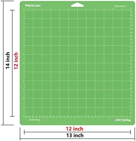 WORKLION Cutting Mat 12x12 Compatible with Maker/Maker 3/Maker 4/Air 2/Explore 3/4, Variety Sticky（Standard, Light