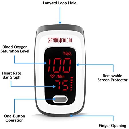 Fingertip Pulse Oximeter, Blood Oxygen Saturation Monitor (SpO2) with Pulse Rate Measurements and Pulse Bar Graph