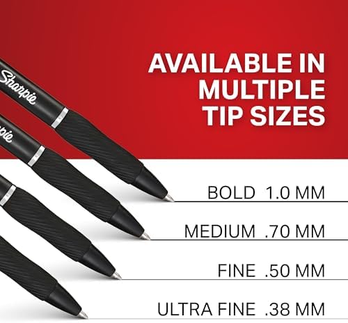 Sharpie S-Gel Gel Pens, Bold Point (1.0mm), Black Ink, Smear-Resistant, 12 Count - Smooth Writing, Back to School Essentials, Office Supplies