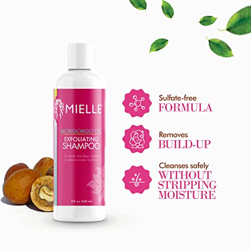 Mielle Organics Mongongo Oil Exfoliating Hair Shampoo - Sulfate-Free Shampoo & Scalp Exfoliator to Remove Dirt
