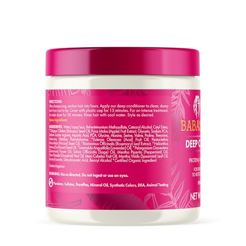 Mielle Organics Babassu & Mint Deep Conditioner with Protein, Moisturizing & Conditioning Deep Treatment, Hydrating Repair for Dry, Damaged