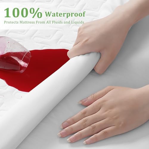 Premium Queen Size Mattress Protector Waterproof Cooling (White,60"x80")