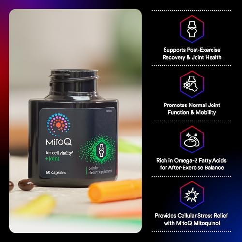 MitoQ +Joint Advanced CoQ10 Antioxidant Supplement - Contains Mitoquinol Mesylate & Green Lipped Mussel Omega Oil Extract - Supports Healthy Joint