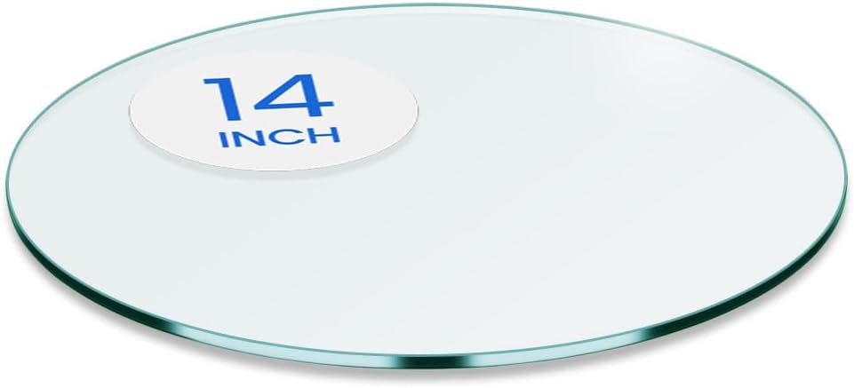 24 inch Round Glass Table Top - Tempered - 3/8" Thick Glass Surface, Safe Pencil Edge, Multipurpose for Dining Table, Patio, Coffee and End Table
