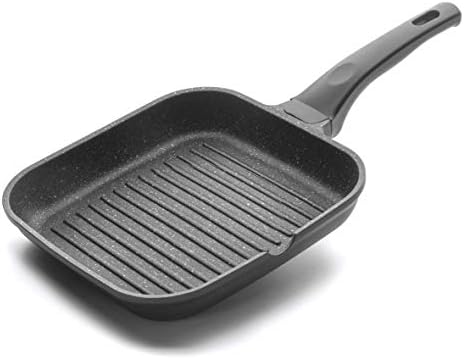 LACOR Eco-Stone Square Grill, Cast Aluminium, Black, 24 x 24 cm