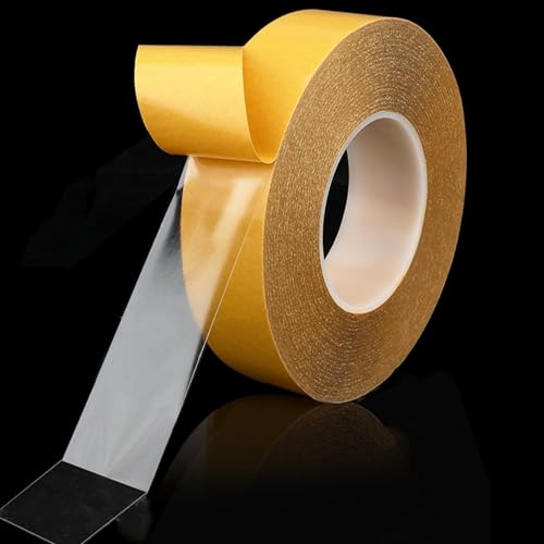 Ultra-Thin Clear Double Sided Tape Heavy Duty 2-Inch x 50 Feet Two Sides Strong Stick Mounting Adhesive Tape for Arts & Crafts, Fix Carpet