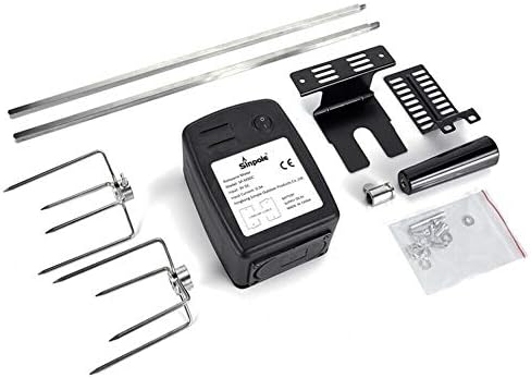 Electric BBQ Rotisserie Spit Roaster Charcoal Motor Rod Kit with Meat Forks