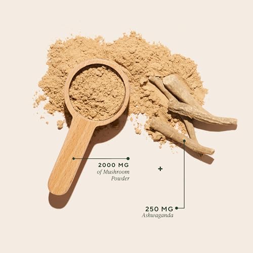 Om Master Blend Mushroom Powder – Organic Mushroom Supplement with 10 Mushrooms and Ashwagandha - Support Immunity, Gut Health & Stress Relief