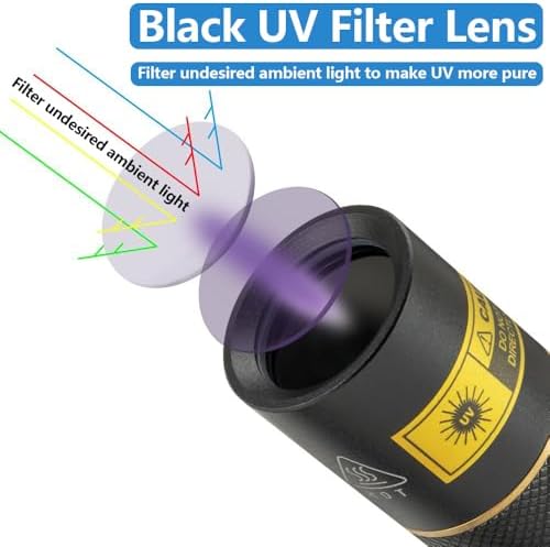 ALONEFIRE SV003 10W 365nm UV Flashlight Portable USB Rechargeable Woods Lamp Black Light for Pet Urine Detection, Resin Curing, Scorpion, Fishing