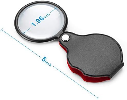 2PCS Small Magnifying Glasses for Kids/Senior, 10X Pocket Magnifier