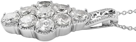 Cubic Zirconia Pendant Necklace in Stainless Steel 20 Inches