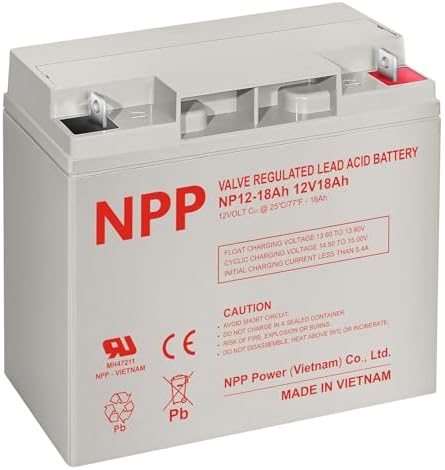 NPP NP12-18Ah 12V 18Ah (T12), 12Volt Rechargeable SLA Battery for UPS Electric Scooter, Replaces Pride Mobility Go-Go Elite Battery,UB12180 FM12180 6fm18