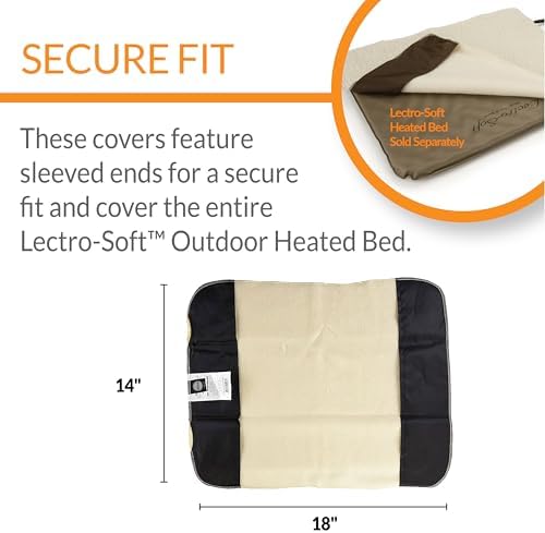 K&H Heated Pad Cover, Lectro-Soft Small Outdoor Dog Bed Replacement Cover | Fits K&H Lectro-Soft Small Beds (Heated Bed Sold Separately), Machine Washable Fleece Cover, 18x14in