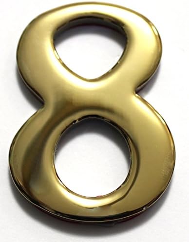 2" Solid Brass Mailbox Number #8 / Better Box Mailboxes Two Inch Tall Numbers with 3M Peel and Stick Auto Grade Adhesive - Clear Coat Sealed