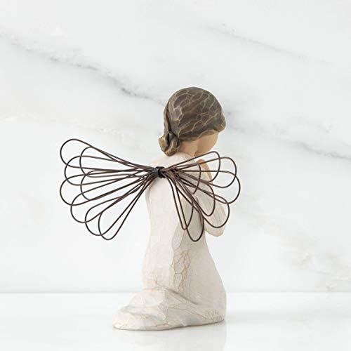 Willow Tree Angel of Prayer, Sculpted Hand-Painted Figure | Kneeling Angel With Hands in Prayer, Baptism and Communion Gift