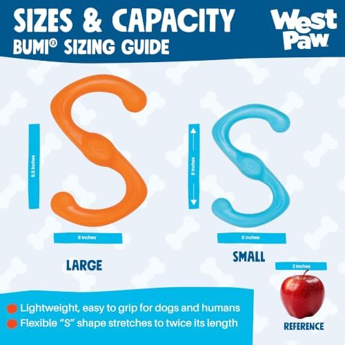 West Paw Zogoflex Bumi Dog Tug Toy – S-Shaped, Lightweight Chew Toys for Fetch, Play