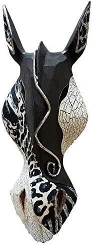 Giraffe Zebra Face Mask Wall Hanging Décor Hand Painted Patterns African Safari Style Decorative Accent Contemporary Variation An Awesome Gifting