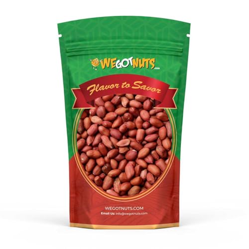 Raw Red skin Peanuts, USA Grown, (Unsalted) 5LB Bag Bulk (80oz) - We Got Nuts