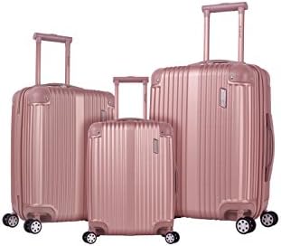 Rockland Berlin Hardside 3 Piece Expandable Spinner Wheel Luggage Set, (20"/24"/28"), Black