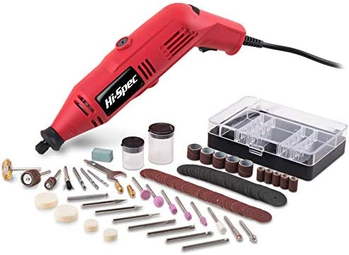 Hi-Spec Corded Rotary Tool Kit for Cutting, Grinding and Sanding with Bits