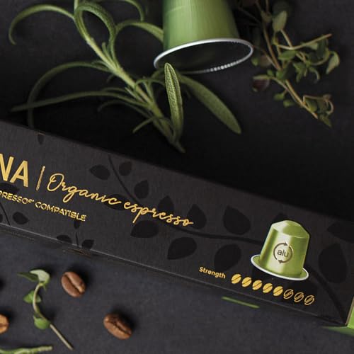 Bologna Organic Italian Espresso for Nespresso Original Line Machines | 100 Aluminum Capsules | Smooth Velvety Flavor | Fairtrade | Espresso Coffee