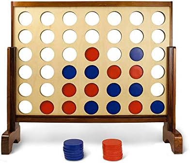 Giant 4 Connect in a Row with Carrying Case and Stained and Finished Legs and Frame