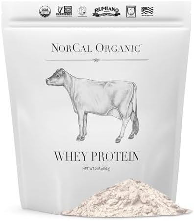 NorCal Organic Grass-Fed Whey Protein, USDA Certified, Unflavored, 2 lb