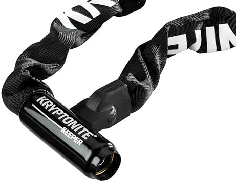 Kryptonite Keeper 785 Bike Chain Lock, 2.8 ft Heavy Duty Anti-Theft Lock | 7mm Manganese Steel Links, 85cm Length, Disc-Style Cylinder, Nylon Sleeve for Motorcycle, Scooter, Gate, Fence