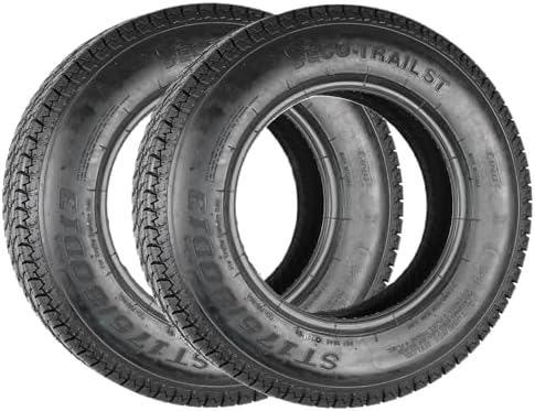eCustomrim 2-Pack ST175/80D13 13 Inch DEEP TREAD Trailer Tire Load Range C | 6-Ply 1360 Lbs 175/80D13 175 80 13 Heavy Duty Equipment Utility Trailer