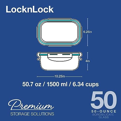 LOCK & LOCK LocknLock Purely Better Glass Round Pie Baking Dish/Food Storage Container with Lid, 9.5 Inch, Clear