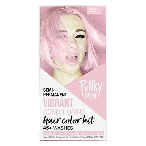 Punky Colour Box Kit Cotton Candy Semi Permanent Hair Color - Vegan, Cruelty-Free Conditioning Hair Dye, Lasts Up to 35 Washes
