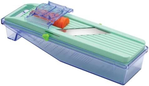 Benriner Mandoline Slicer with Collection Tray and 4 Blades, Japanese Stainless Steel, BPA Free