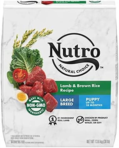 Nutro Natural Choice Large Breed Puppy Dry Dog Food, Chicken, 30 lb | Real chicken #1 ingredient, non-GMO, no corn, wheat, soy, supports brain & eye development, bones, muscles & joints