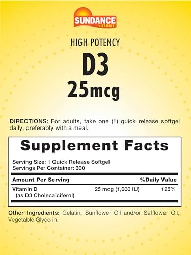 Sundance Vitamin D3 2000 IU | 60 Quick Release Softgels