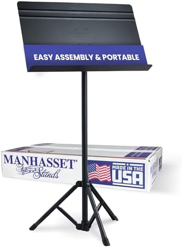 Manhasset Voyager Portable Music Stand For Sheet Music - Quick Assembly Folding Stand with Retractable Legs