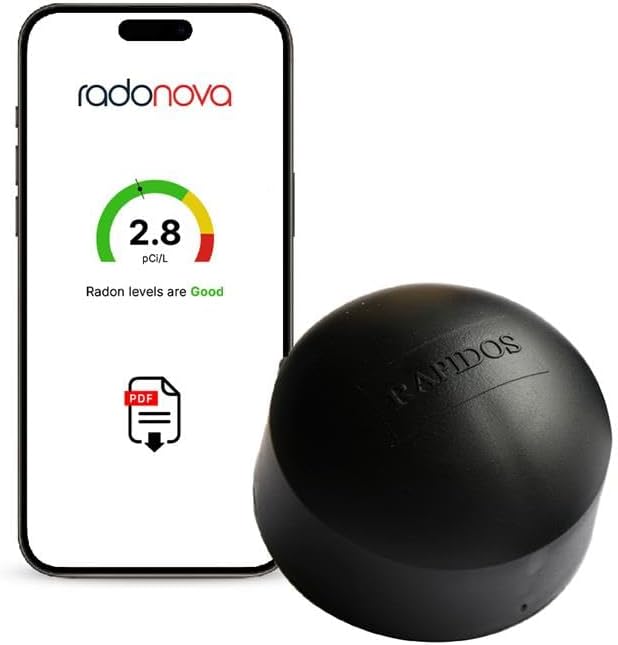 Rapidos Short-Term Radon Test Kit (10-90 Days) - Extremely Accurate Radon Detector for Home - EPA Approved Radon Home Test - Shipping and Lab