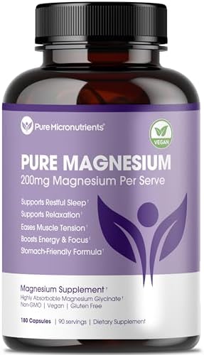 Pure Magnesium Glycinate Supplement – Highly Absorbable Chelated Magnesium to Support Sleep, Muscle & Nerve Health, Energy