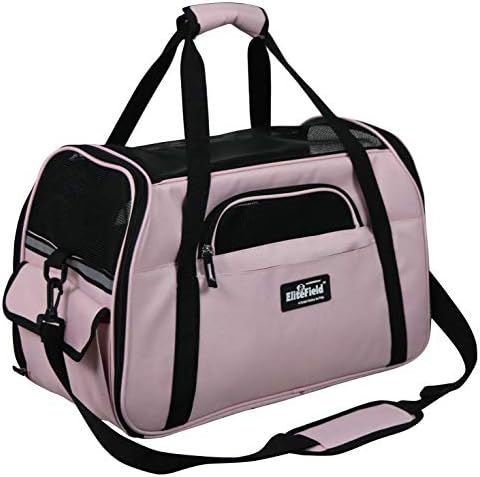 EliteField Soft-Sided Pet Carrier for Cats & Small Dogs (3-Year Warranty) | Airline Approved, Removable Bed & Cover, Built-In Leash, Luggage Sleeve, Seat Belt Loop, Waterproof, Durable, Foldable