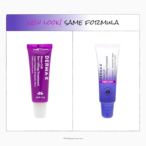 Derma E Stem Cell Lifting Eye Treatment – Multi Action Firming and Tightening Under Eye and Upper Eyelid Cream - Hydrating and Revitalizing