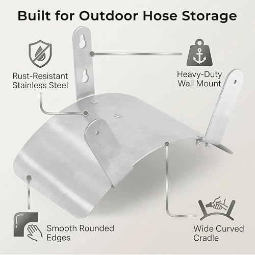 Gardzen Heavy Duty Hose Holder Wall Mount Black