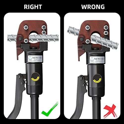 NEWTRY dia 32mm(1.26inch) Hydraulic Cable Rebar ACSR Cutter Heavy Duty 60KN Cutting Tool for Steel Wire Rope/Steel Strand/lron chain | Wire Cable