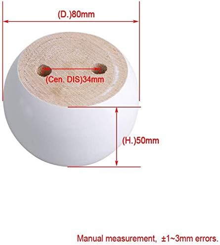 Pack of 4 Walnut Furniture Legs Round Bun Feet 2" Tall Wood Sofa Legs Replacement Legs for Cabinet Couch Chair Dresser