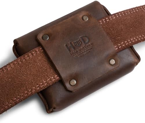 Hide & Drink, Thick Leather Riveted Horizontal Waist Wallet, Holds Up to 12 Cards Plus Folded Bills Coin Holder Organizer, Handmade, Bourbon Brown