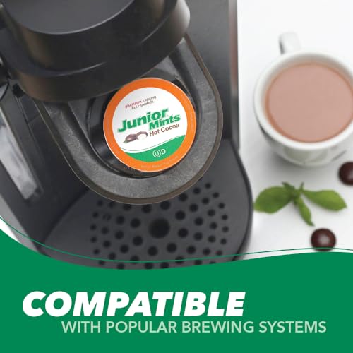 Junior Mints Hot Cocoa Pods, Chocolate Mint Flavor, Compatible with Keurig K-Cup Brewers, 12 Count - Refreshing Mint and Chocolate Delight