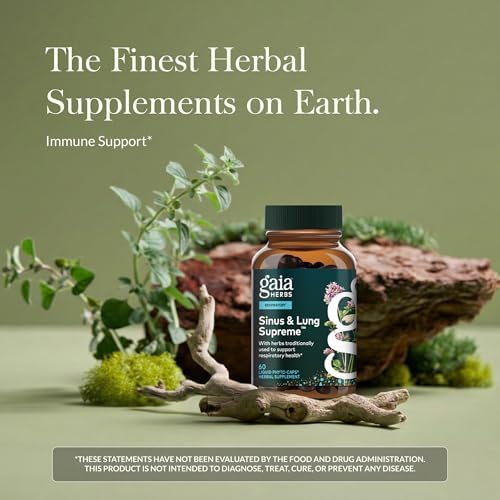 Gaia Herbs Sinus & Lung Supreme - Lung Support Supplement with Herbs Traditionally Used to Support Respiratory & Sinus Health* - Vegan