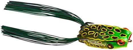 BOOYAH Poppin' Pad Crasher Topwater Bass Fishing Hollow Body Frog Lure with Weedless Hooks