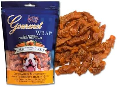 Loving Pets Gourmet All Natural Premium Sweet Potato and Chicken Wraps with Glucosamine and Chondroitin, Dog Treats, 8oz