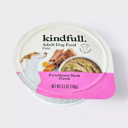 Kindful Porterhouse Beef Steak Flavor Wet Dog Food, Paté Loaf, 3.5 oz